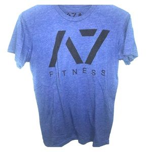 A-7 Fitness Blue Bar Grip Powerlifting T Shirt